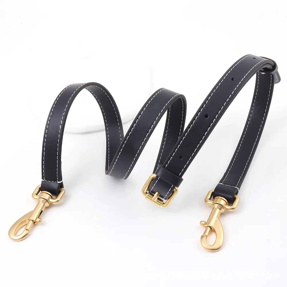 

90-118CM Adjustable PU Leather Crossbody Strap For Handbags Brown White Line Single Shoulder Slant Crossbody Strap