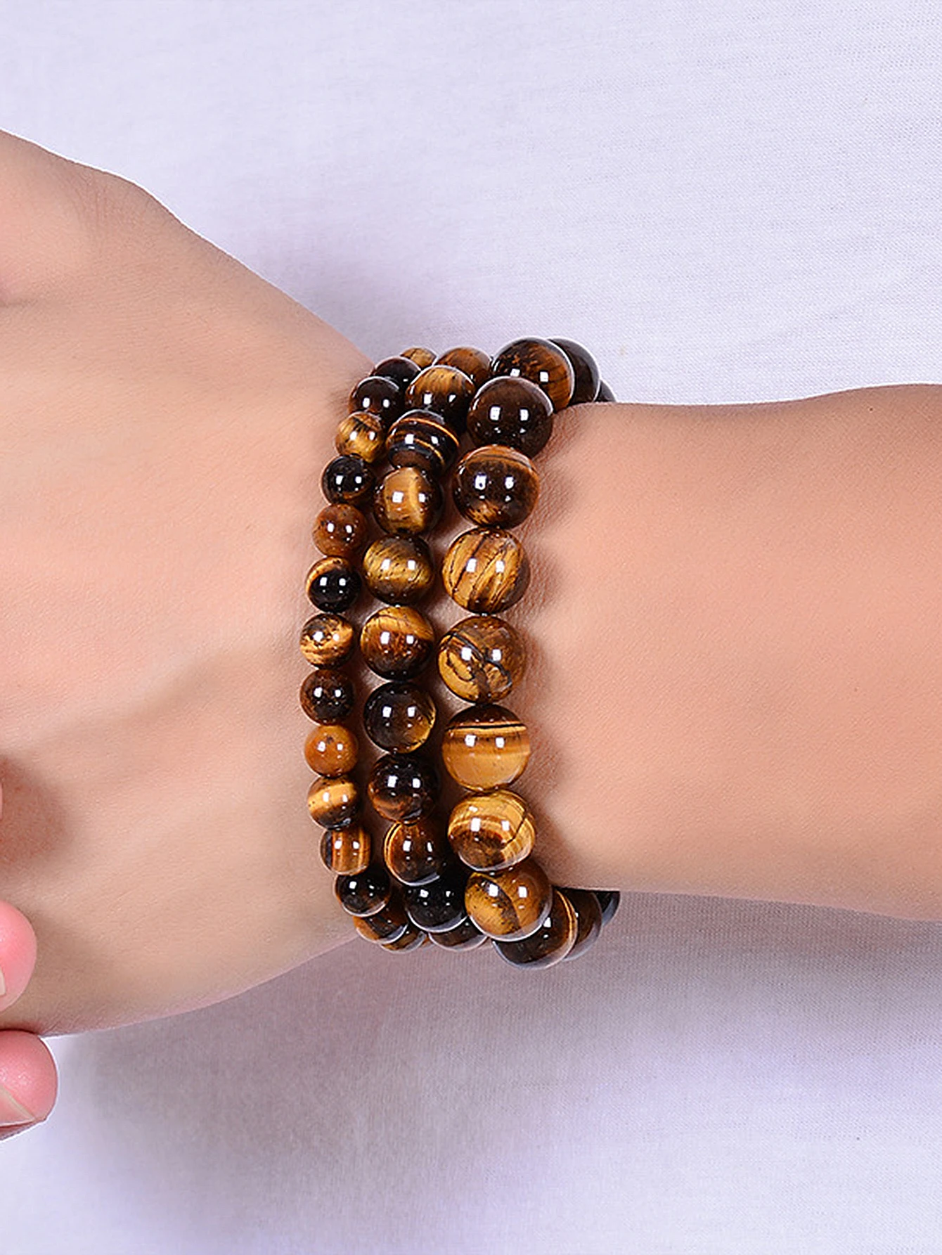 A+Minimalist Natural Stone Tiger Eye Bracelet Unisex 6/8/10mm Buddha Beaded Braclet Meditation Yoga Leisure Accessories Joias