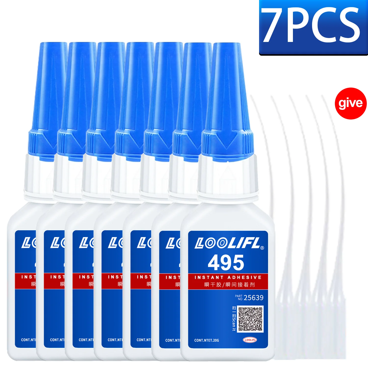 LOOLIFL 1-5PCS 495 Superlijm Instant Sneldrogende Cyanoacrylaat Lijm Leer Rubber Hout Metaal Sterke Bond Vloeibare Lijm 20G