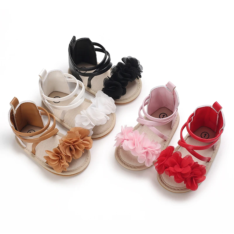 Fashionable Baby Shoes With Crossover Design Rubber Sole Non Slip Walking Shoes Casual Sandals For Girls Aged 0-1