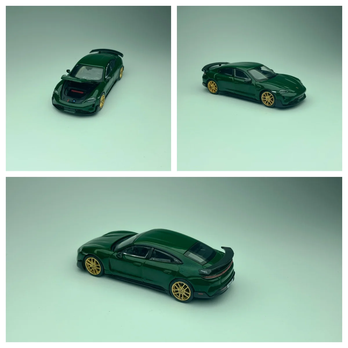 TH TRENDS HOBBY 1:64 Taycan Turbo GT Green Model Car Limited Edition Alloy