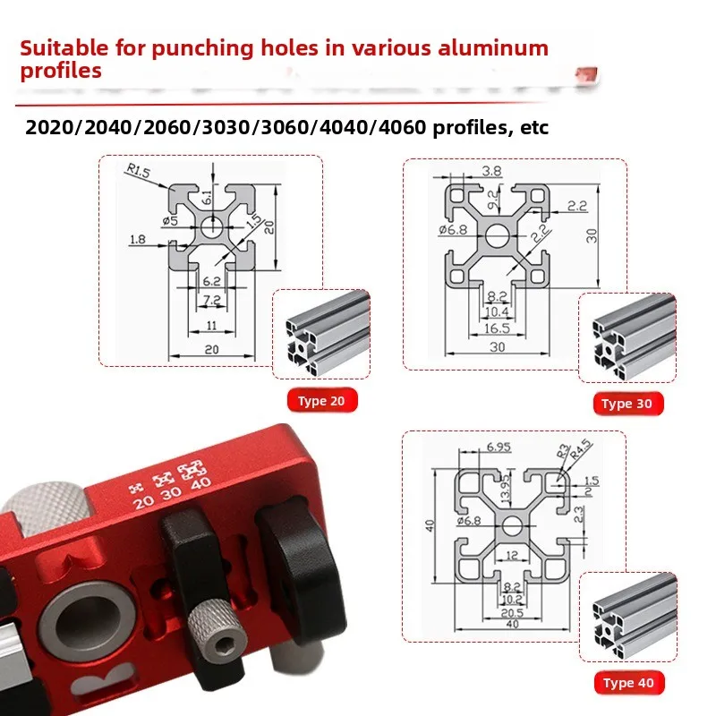 Aluminum Profile Tapping Locator M6 M8 Countersink Drill Guide Hand Electric Tapping Auxiliary Tool