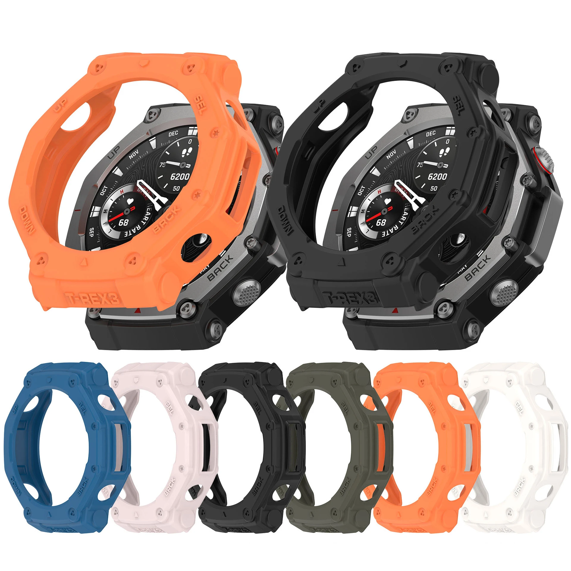 Coque souple en TPU pour montre intelligente Amazfit T-rex 3, cadre de boîtier de protection de bord, housse de pare-chocs de protection, accessoires