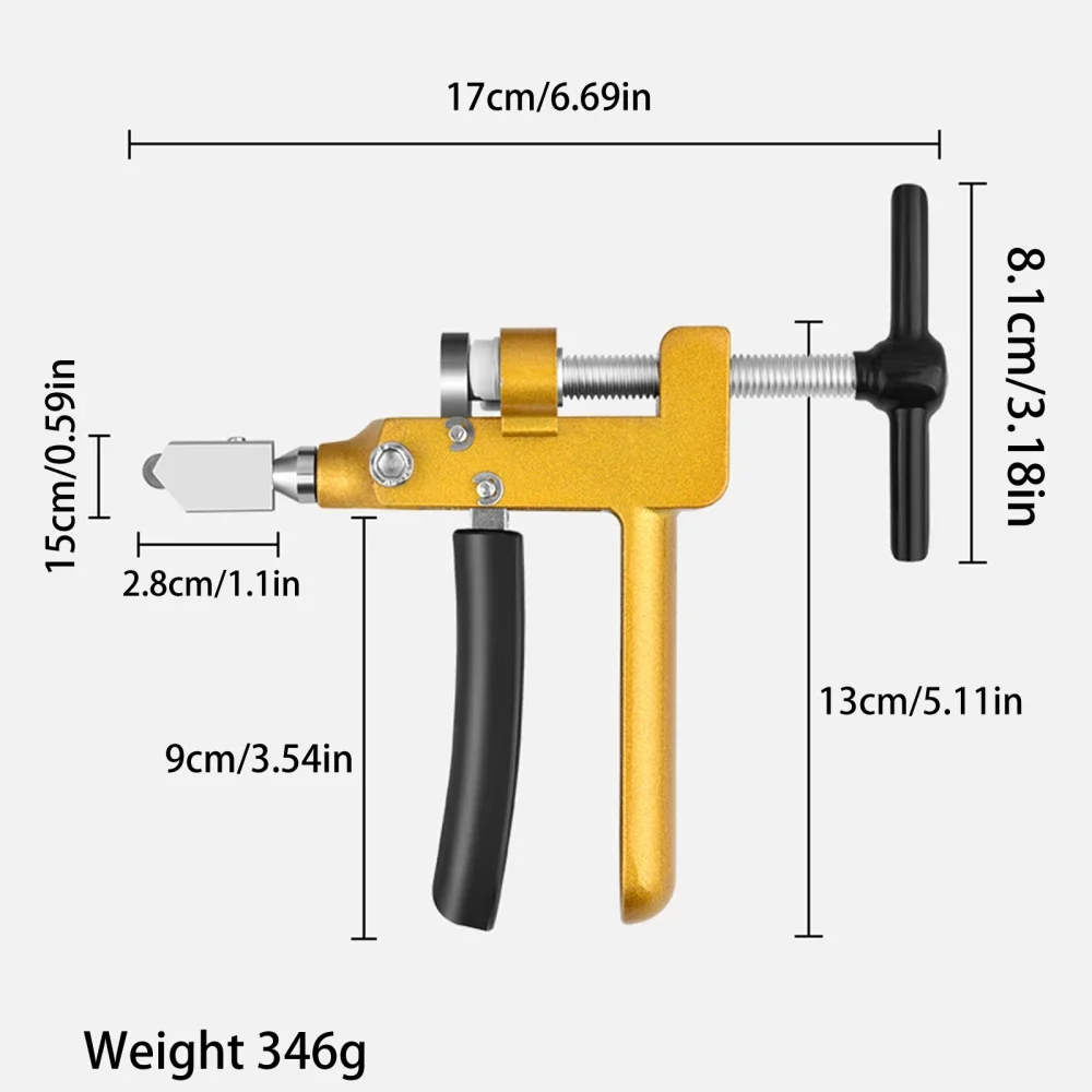 Set di pinze per taglierina per vetro con taglierina per piastrelle portatile aggiornato, lame in acciaio al tungsteno, impugnatura ergonomica per piastrelle smaltate in vetro e specchio