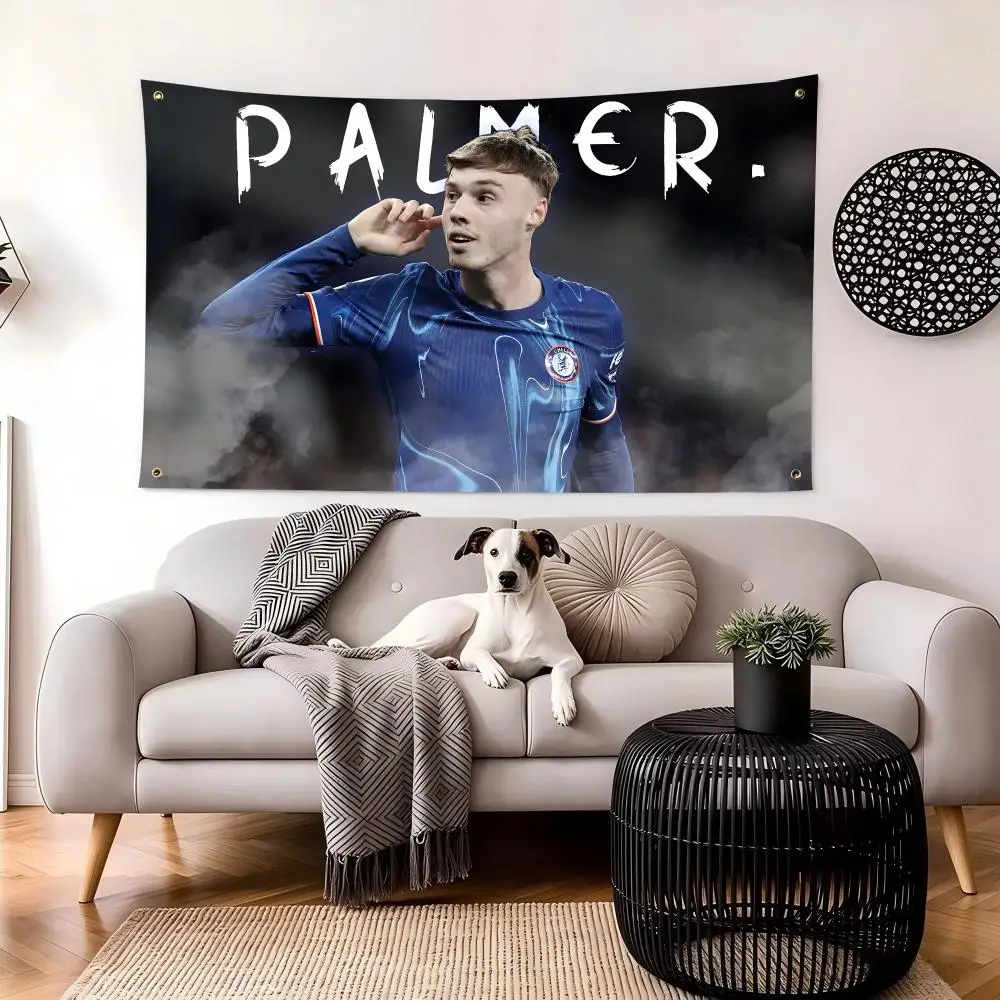 Football Star Cole Palmer Flags Personalized Image Wall Hanging Decor for Garage, Bedroom, Living Room, Dorm