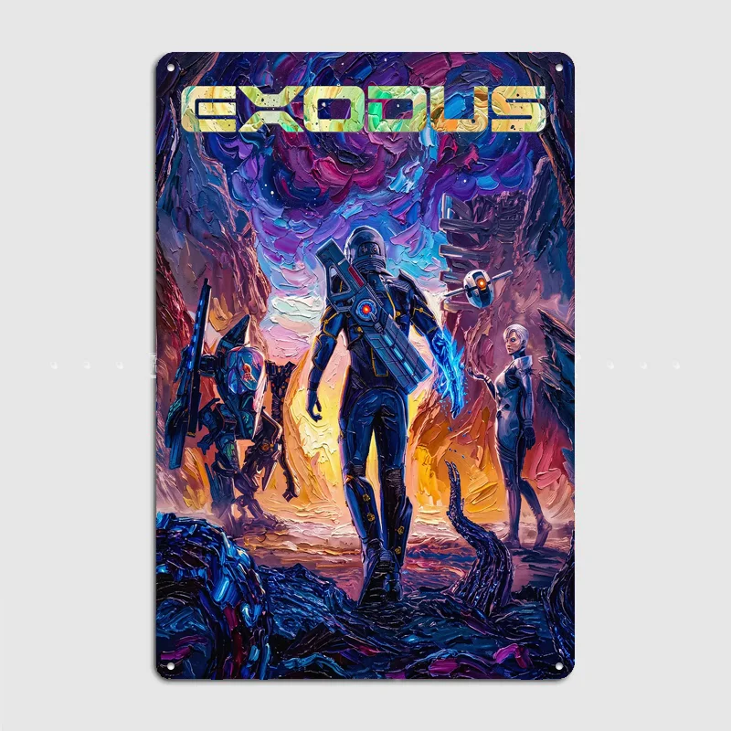 Exodus Sci-Fi Adventure Art Metal Posters Sign Bar Club Custom Pub Bedroom Indoor Wall Decor Tin Room Decoration Home Decor
