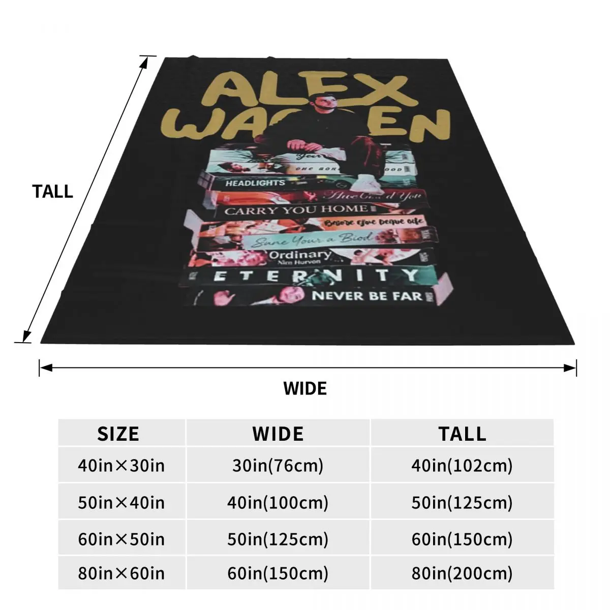 Singer Alex Warren Album Poster Graphic Blanket Soft Warm Flannel Throw Blanket Cover for Bed Travel Home Couch