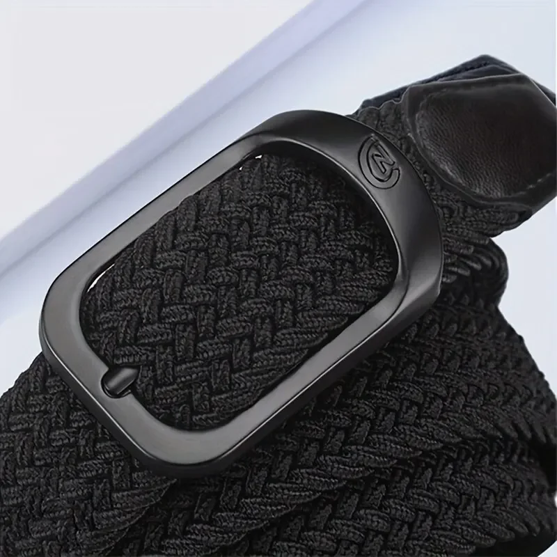 New Trend Men's Belt Casual Woven Elastic Belt Outdoor Sports Women's Belt No Need for Punching Climbing Work Belt For Men Women