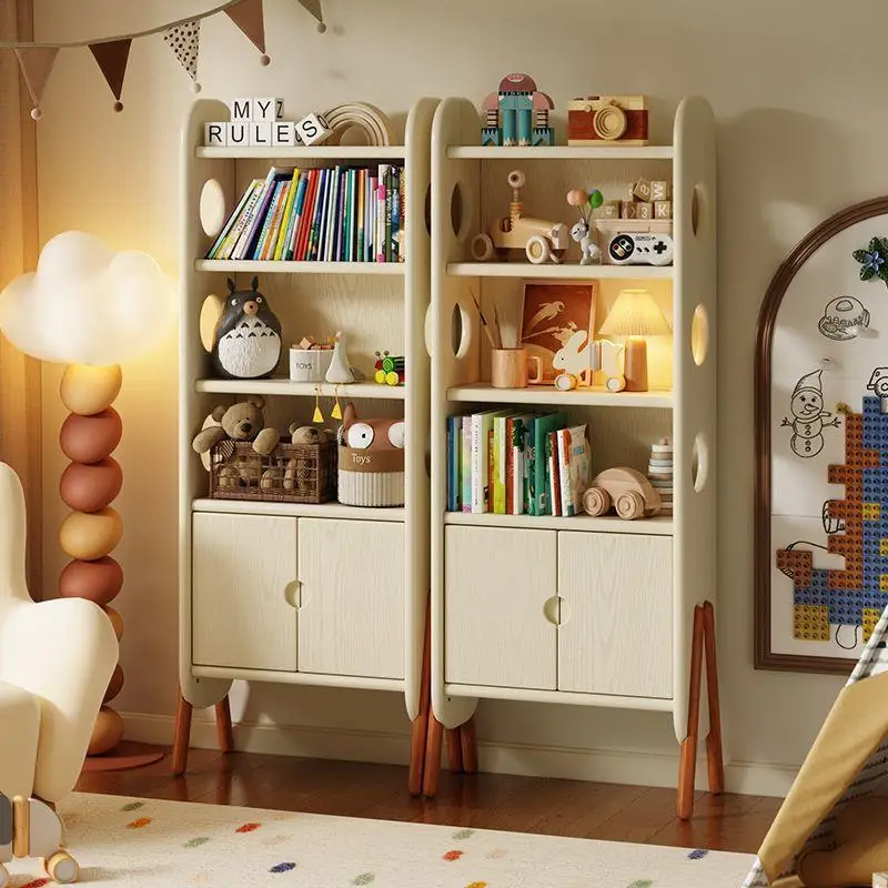 Solid wood storage cabinet household floor multi-functional storage shelf study picture book bookshelf living room drawer storag
