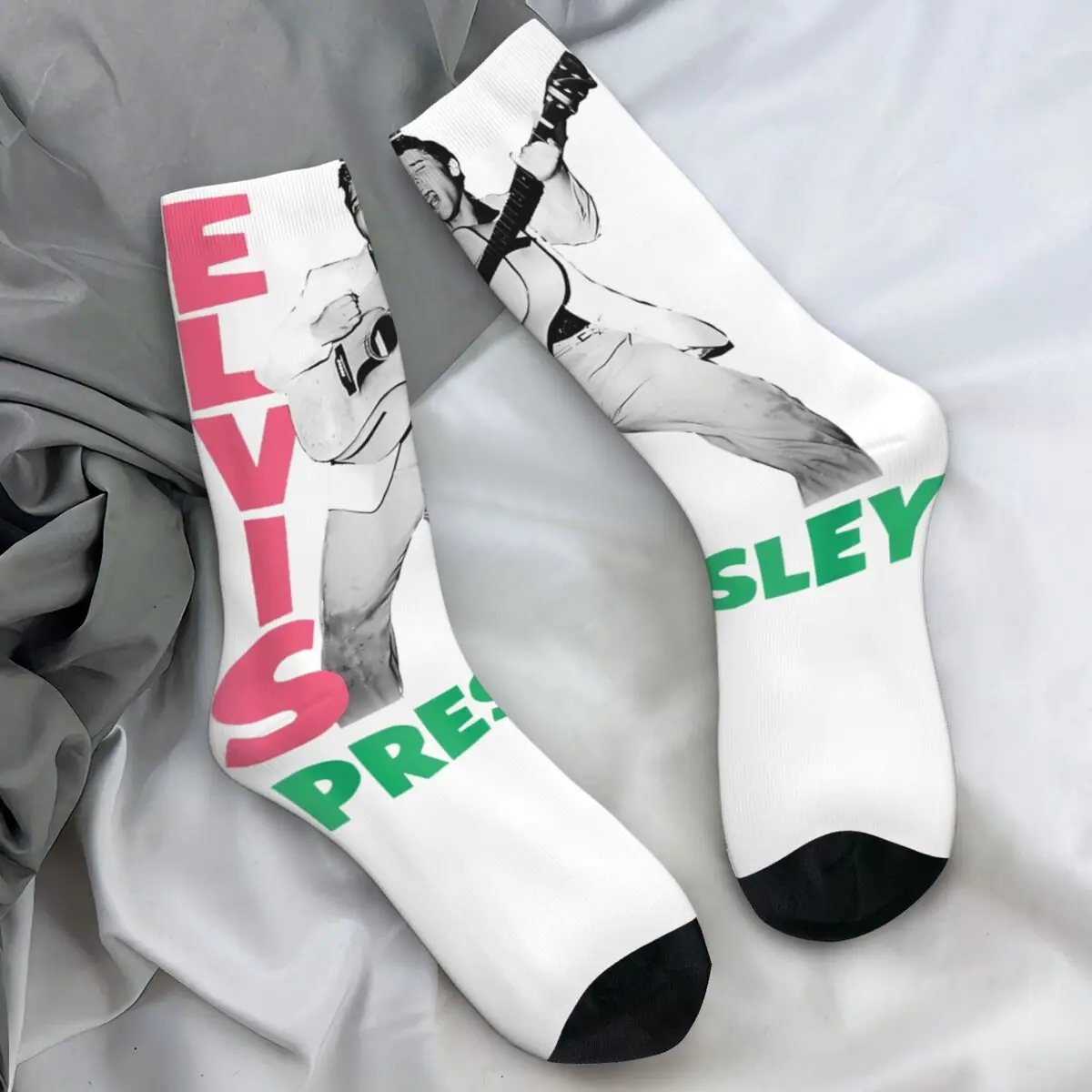 E-Elvis Stockings Women Men 90s Guitar Music Socks Soft Casual Socks Winter Outdoor Anti Sweat Design Socks Gift Idea