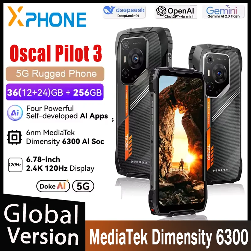 Blackview OSCAL PILOT 3 12 ГБ 256 ГБ 7500Amh 50 МП Камера Android 15 Мобильный телефон 5G AI Прочный смартфон MTK 6300 6,78 дюйма Дисплей 2,4K Blackview OSCAL PILOT 3 12 ГБ 256 ГБ 7500Amh 50 МП Камера Android 15 Мобильный телефон 5G AI Прочный смартфон MTK 6300 6,78 дюйма Дисплей 2,4K