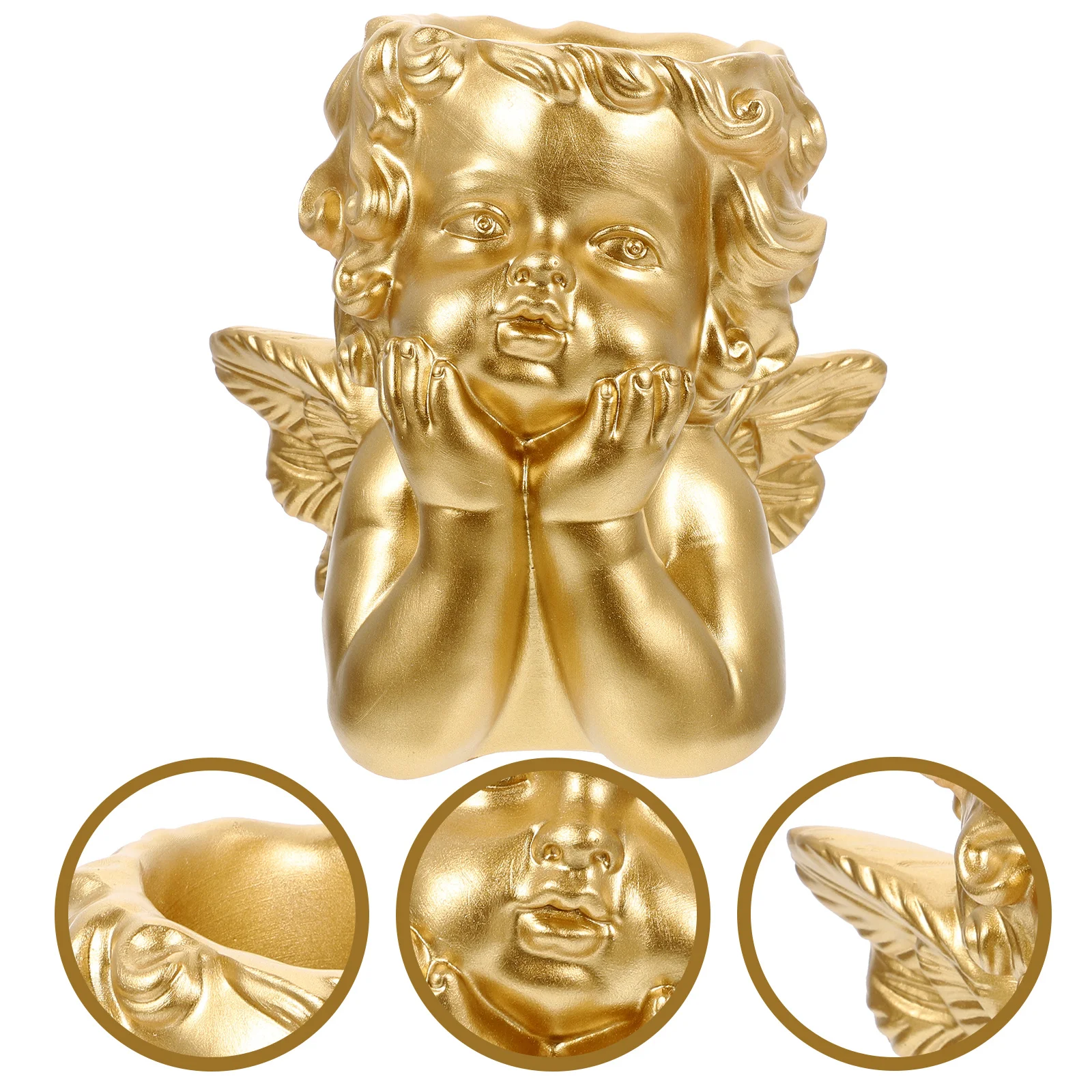 

Lovely Angel Cherub Resin Planter Pot Compact Flower Planter for Succulents Decorative Plant Pots for Home Garden Office Balcony