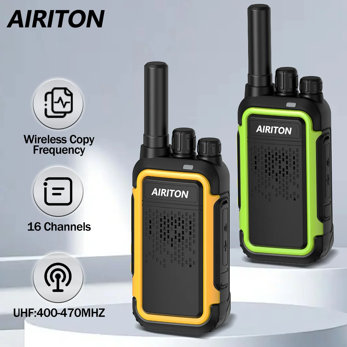 

AIRITON AI-F3 Мини-рация UHF-диапазона с функцией беспроводного копирования частоты, компактная и портативная, с длительным временем работы в режиме ожидания, для использования на открытом воздухе