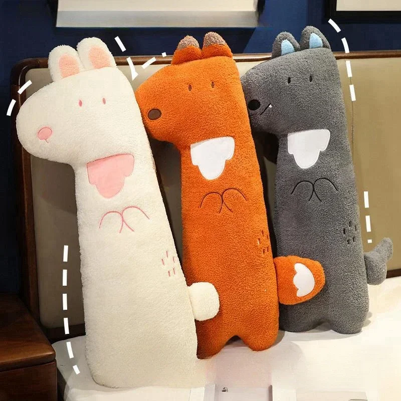 80/100 ซม.น่ากอดกระต่าย Fox Wolf หมอน Plush Kawaii สวนสัตว์สัตว์ Soft Plushie Peluche ตุ๊กตาเด็กของขวัญวันเกิดตกแต่งห้อง