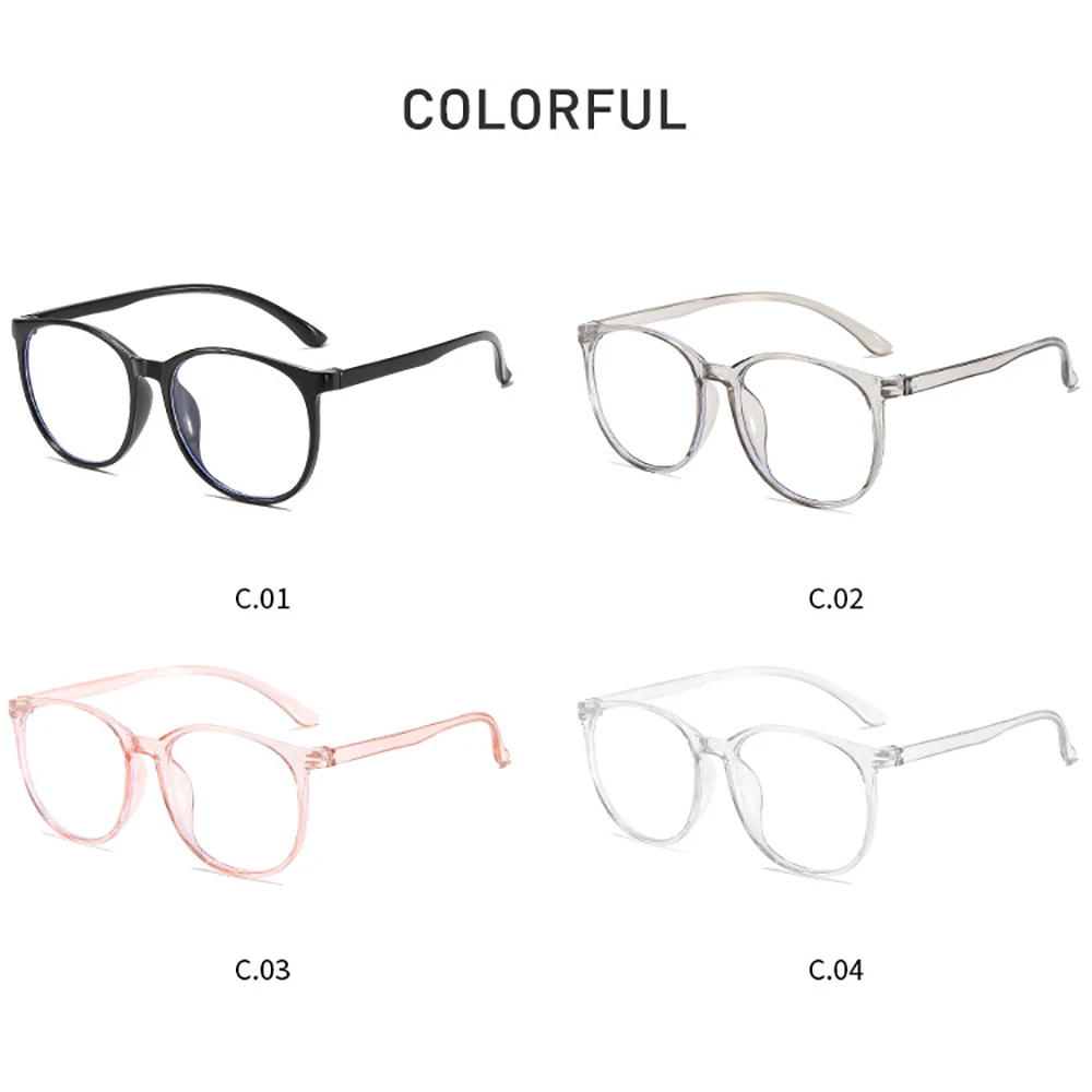 نظارات كمبيوتر بإطار شفاف من KLASSNUM للنساء، نظارات دائرية مضادة للضوء الأزرق، عدسات مسطحة لحماية العين، نظارات عادية