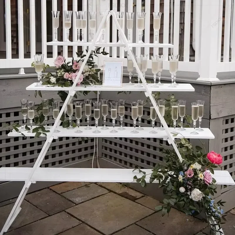 Modern PVC Glass Display Shelves Candle Shelf Arch Party Backdrop for Event Props