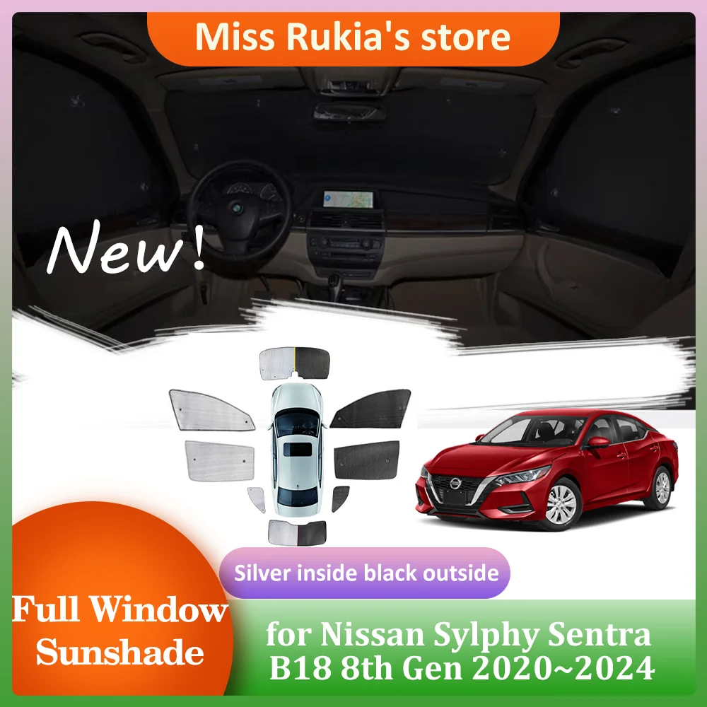 

Car Sunshades for Nissan Sylphy Sentra B18 8th Gen 2020~2024 Roof Windows Visor Windshield Pad Curtain Sunroof Cover Accessories