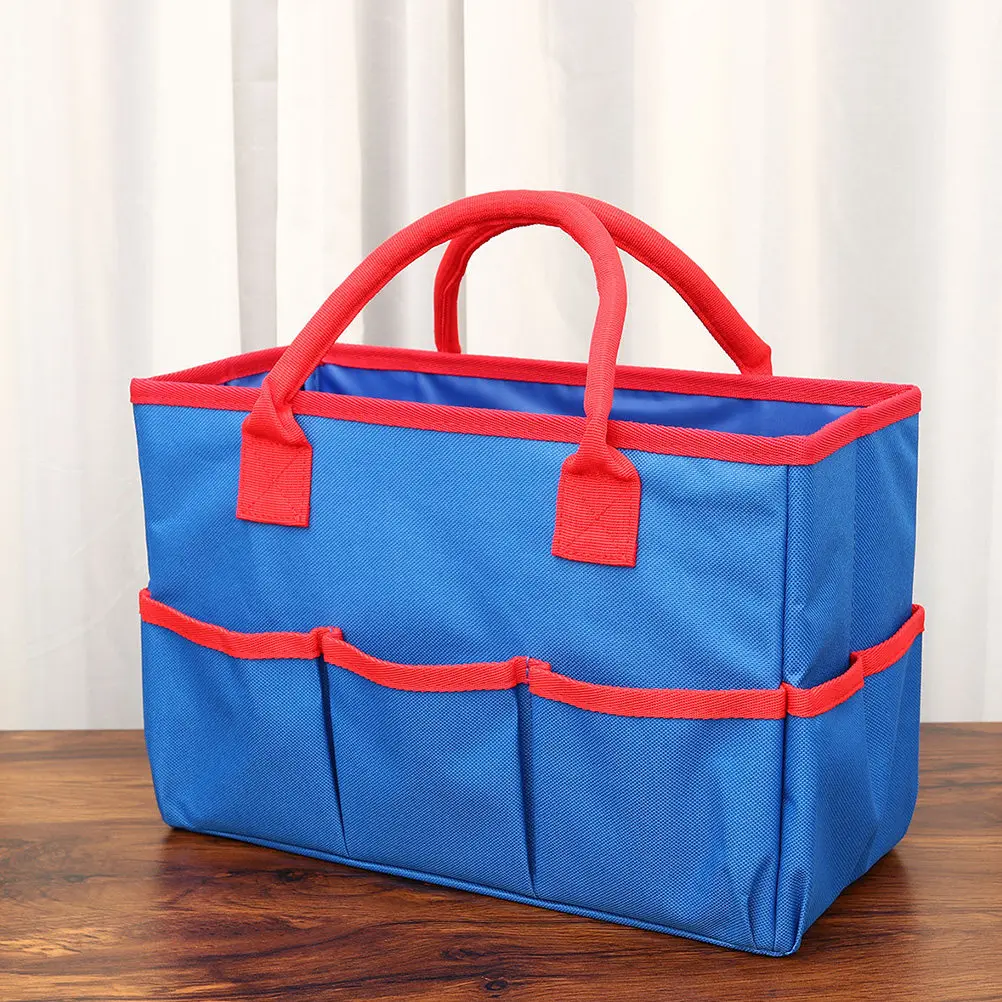 

2Pcs Professional Storage Handbag Multifunctional Oxford Cloth Bag with Multiple Pockets for Cosmetics Garden Tools Books