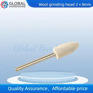 Wool Felt Mounted Polishing Buffing Wheel 3mm Shank for Grinder Drill Rotary Tools Grit 8mm