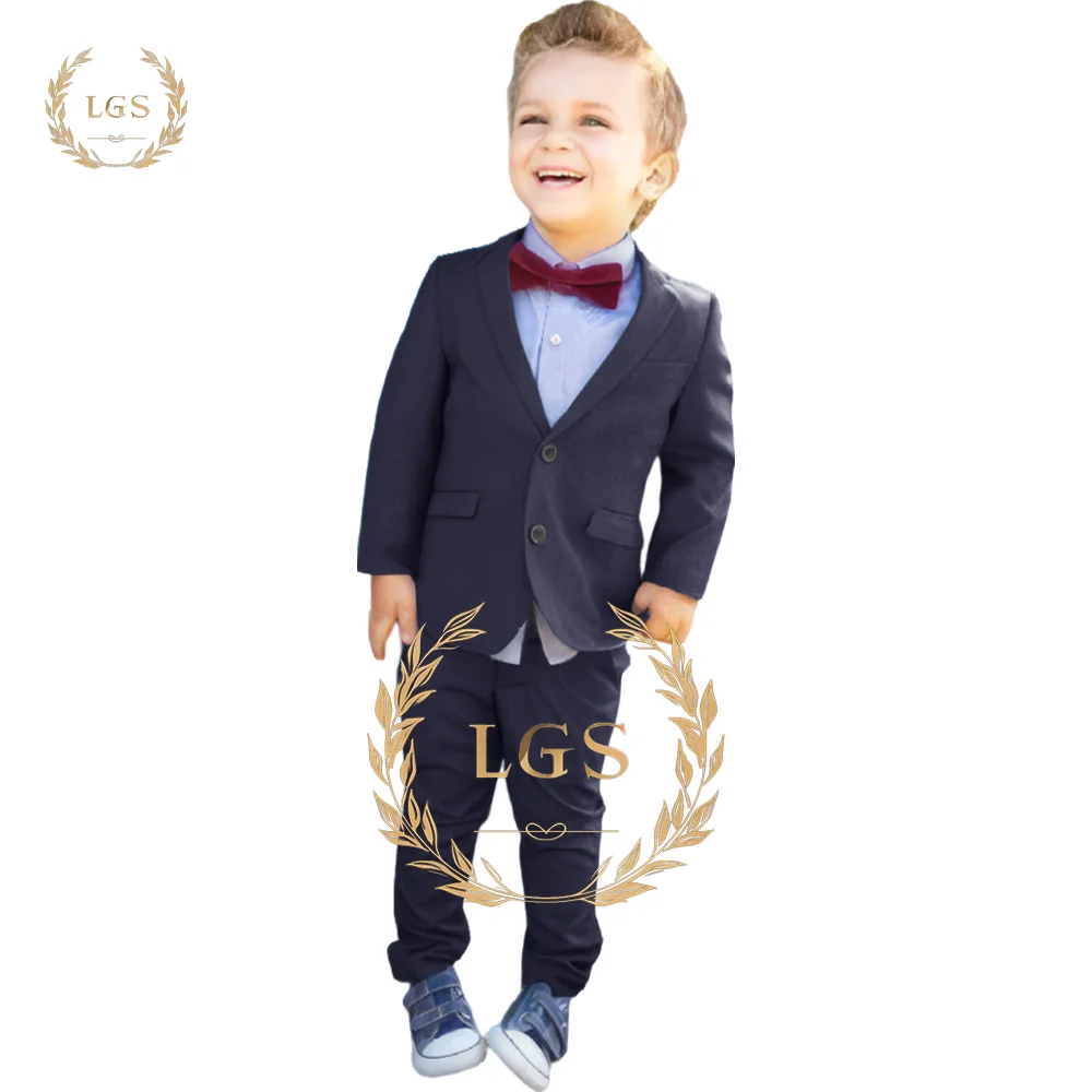 Boys' 2-piece suit set - including blazer and trousers - suitable for outdoor holiday parties and activities - customized suit