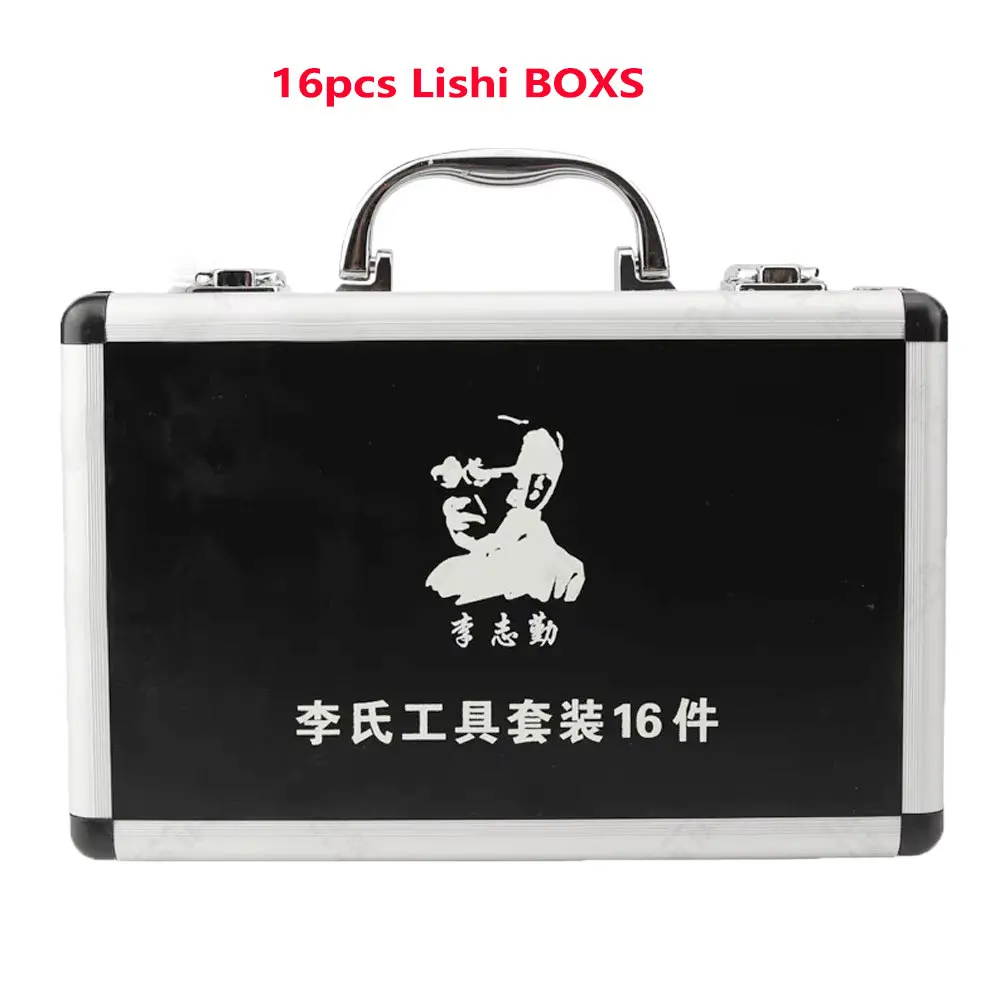 16 шт. Оригинальная коробка слесарного инструмента Lishi 2 в 1 Ящик для инструментов для ремонта инструментов Чехол для хранения 16 шт. Lishi 2 в 1 и 1 шт. Lishi Key Cutter