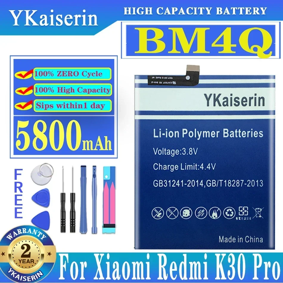 YKaiserin for Xiao Mi BM4Q 5800mah Replacement Battery for Xiaomi Redmi K30 Pro K30Pro Phone Battery Batteria + Free Tools