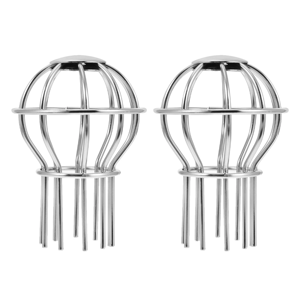 

2 Pcs Downspout Filter Roof Drain Cover Leak Gutter Guard Filters Silver Stainless Steel Drainage Covers