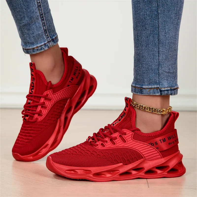 

Fashion Red Running Shoes Men Women Blade Sneakers Mesh Breathable Casual Sports Shoes Unisex Lightweight Men's Jogging Shoes