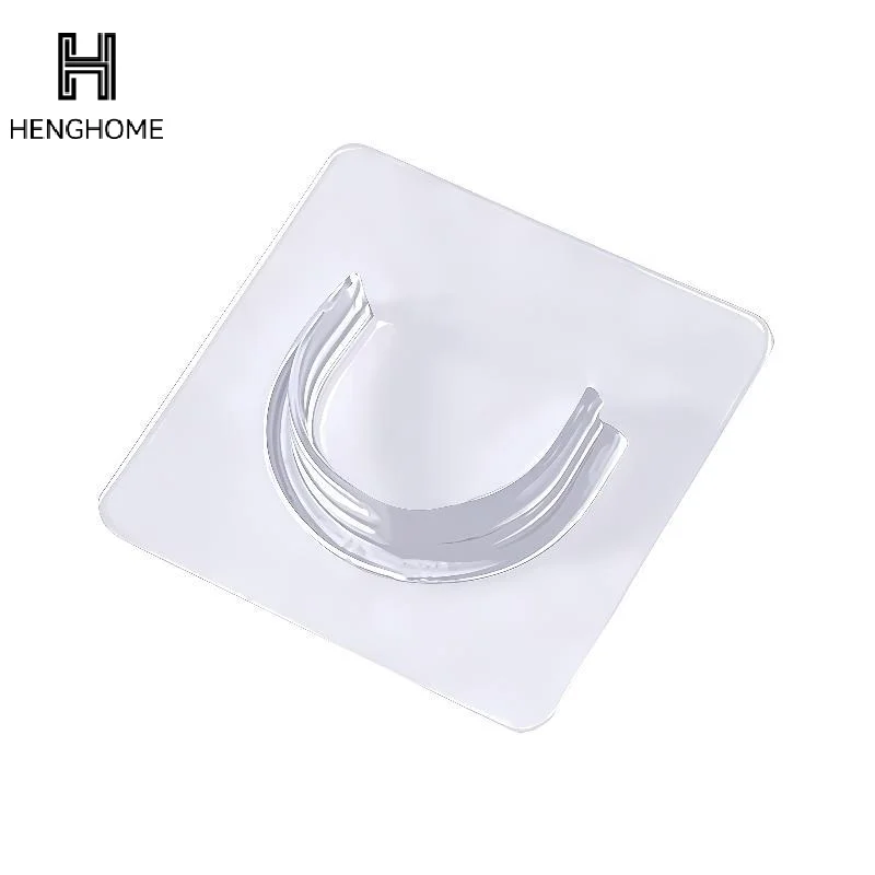 4PCS Transparent Adhesive Curtain Rod Brackets No Drilling Strong Load Bearing For Bathroom Bedroom Home Use