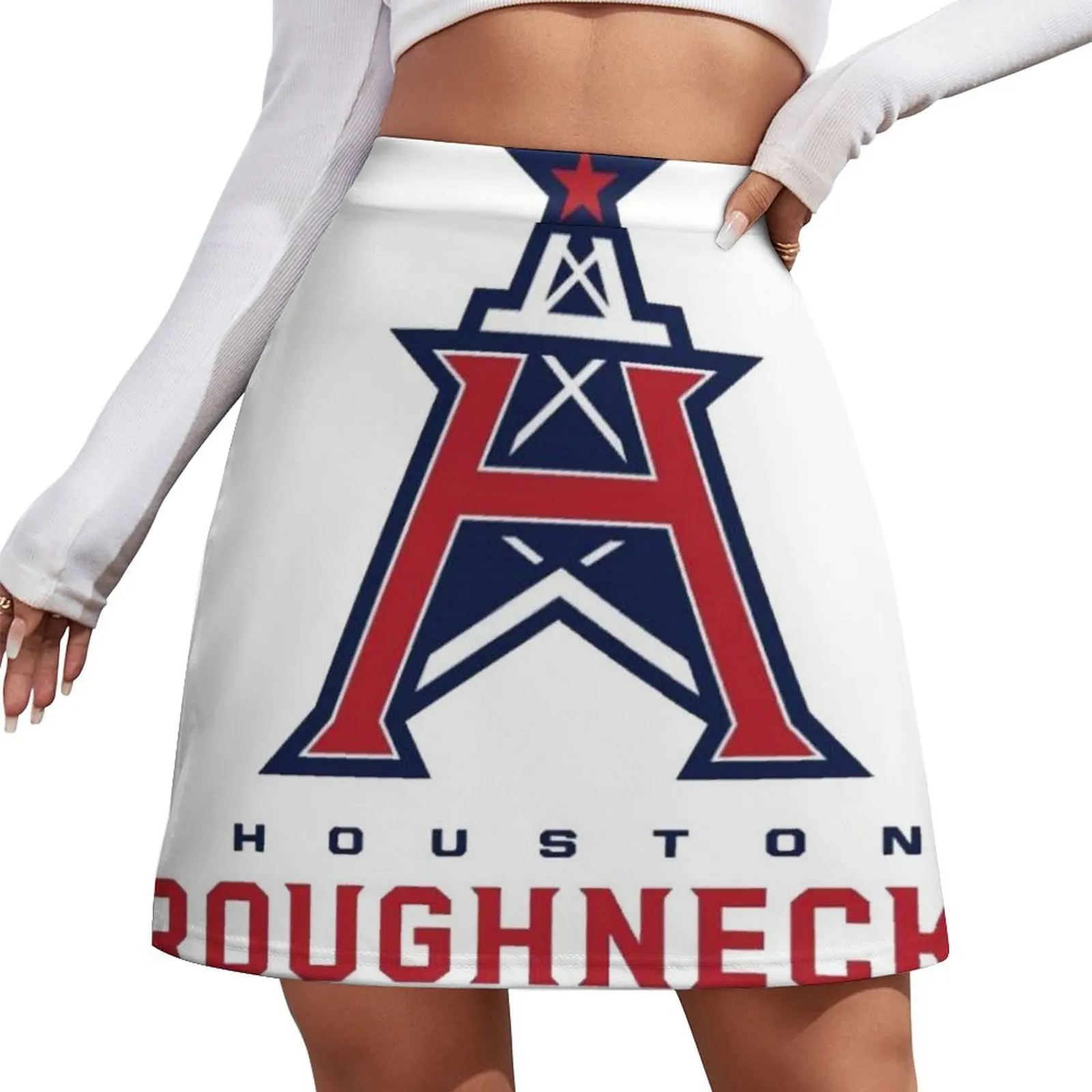 

Houston Roughnecks Logo XFL Team Mini Skirt cute skirt modest skirts for women rave outfits for women
