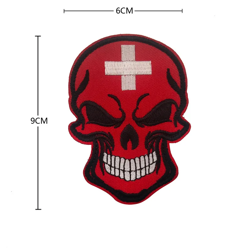 Switzerland National Flag Embroidered Patches Military Tactical SPARTAN HELMET Badges Reflective Crossed Flag for Backpack Hat