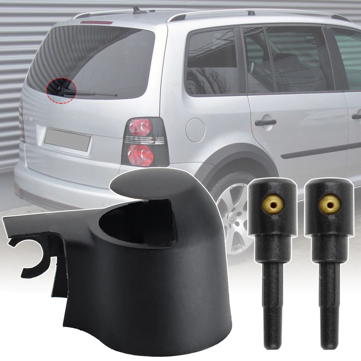 Abdeckkappe für Wischerarm, Spritzdüse und Waschdüse für VW Tiguan MK1 5N 2007-2018 und Touran 1T1 1T2 1T3 2003-2010