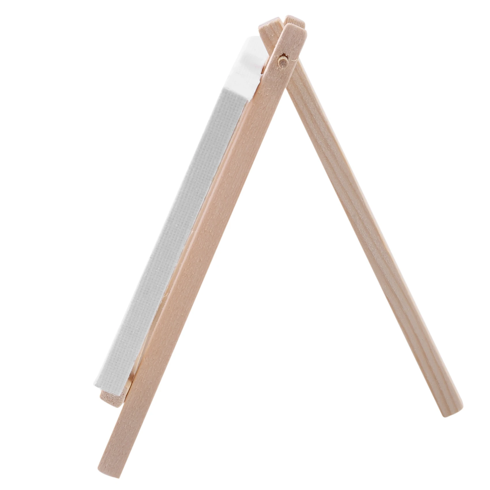4 By 4 Inch Mini Canvas And 8X16cm Mini Wood Easel Set For Painting Drawing School Student Artist Supplies, 12 Pack