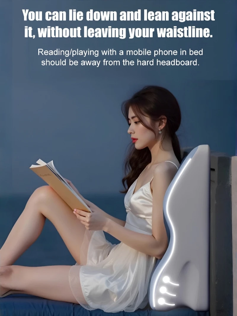 وسادة سرير متعددة الوظائف للنوم والقراءة واستخدام الهاتف - وسادة دعم مريحة لمسند الظهر وراحة الرقبة #4