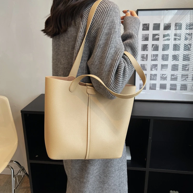 

2024 New Fashionable Message Women Shoulder Bags Tote PU Leather High Capacity Daily Casual Multi-function Leisure Big Pockets