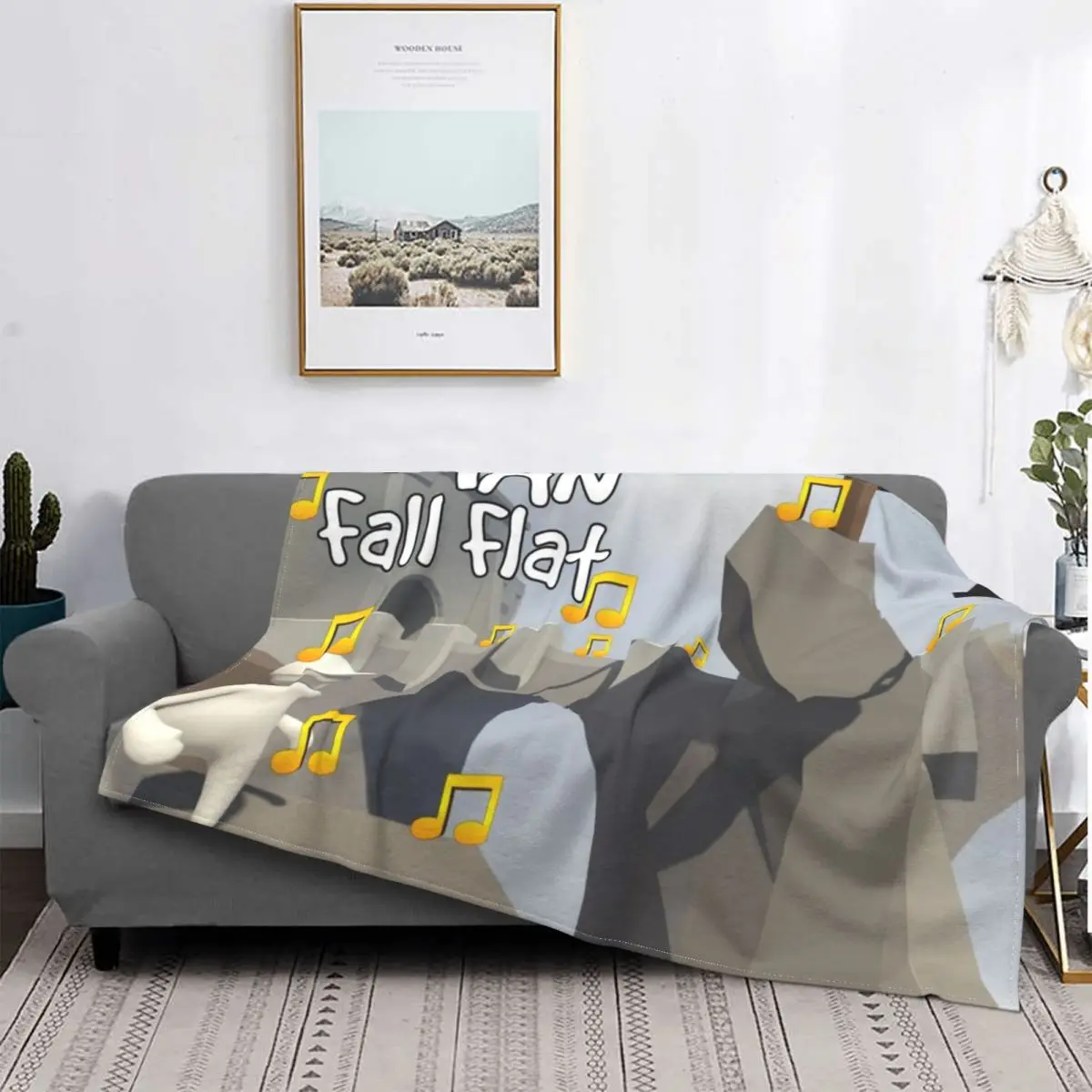 Human Fall Flat Decrypting Games Blanket Fleece Velvet All Season Plaid Human Fall Flat Menu Throw Blankets For Sofa Rug Piece