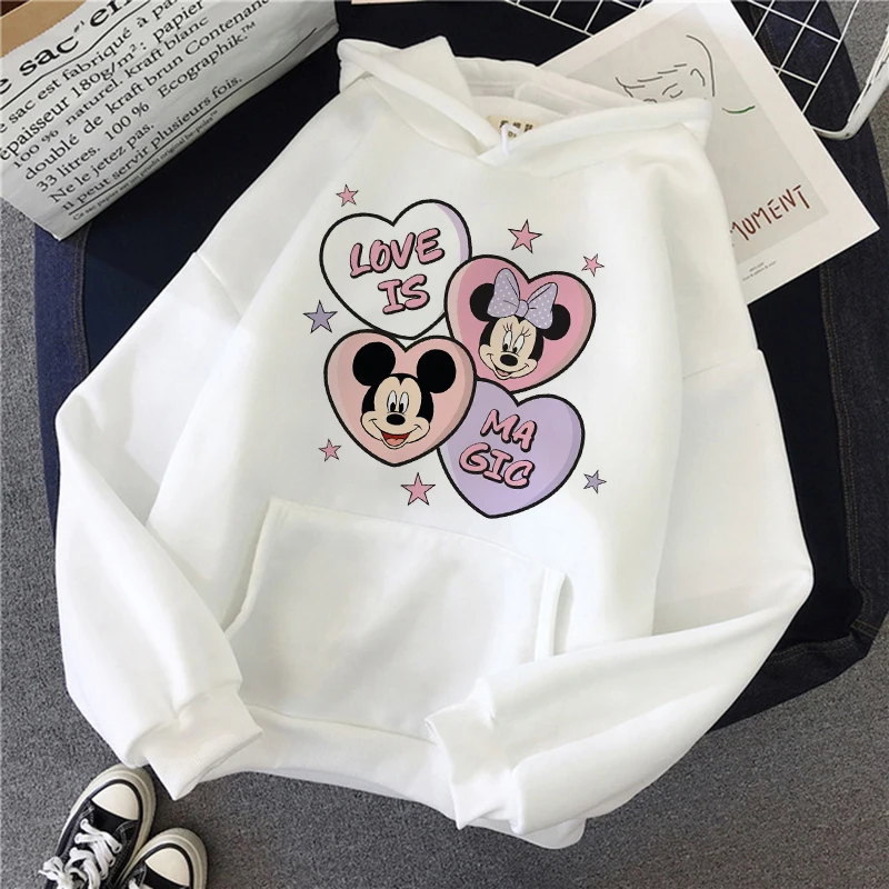 Sudaderas con capucha góticas de los años 90, sudaderas con capucha de Anime japonés de Minnie, Mickey Mouse, ropa de Disney, Tops, sudadera, ropa