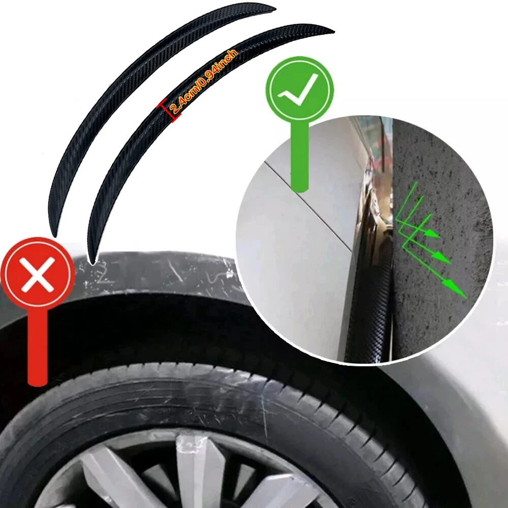 Anti-scratch Fender Flares Guard 40cm Auto Wheel Arch Protection Strips Rubber Matte Carbon Fiber Pattern For BMW/Benz/Audi/Golf