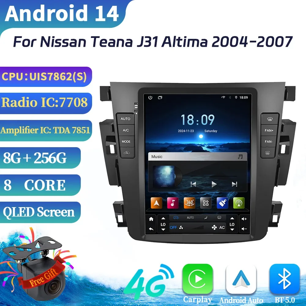 

9.7″ For Nissan Teana J31 Altima 2004-2007 Car Radio Multimedia Video Player Navigation 4G GPS Android 14 CarPlay android auto