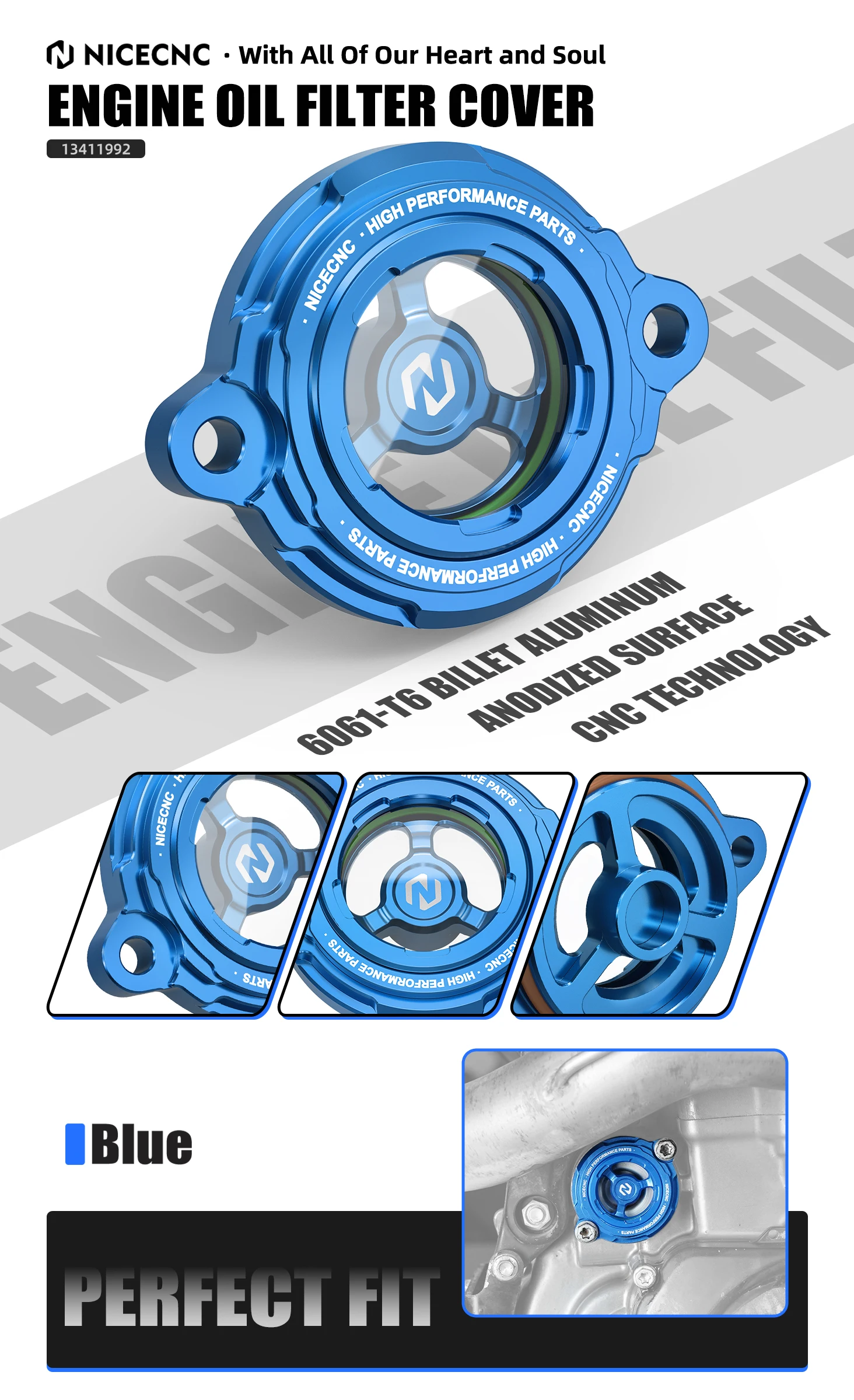 (EU-Lager) Motorölfilter-Abdeckkappe für KTM 690 Enduro R 690 SMC R 2012-2023 Husqvarna 701 Enduro /Supermoto GasGas 700 – Detail 1