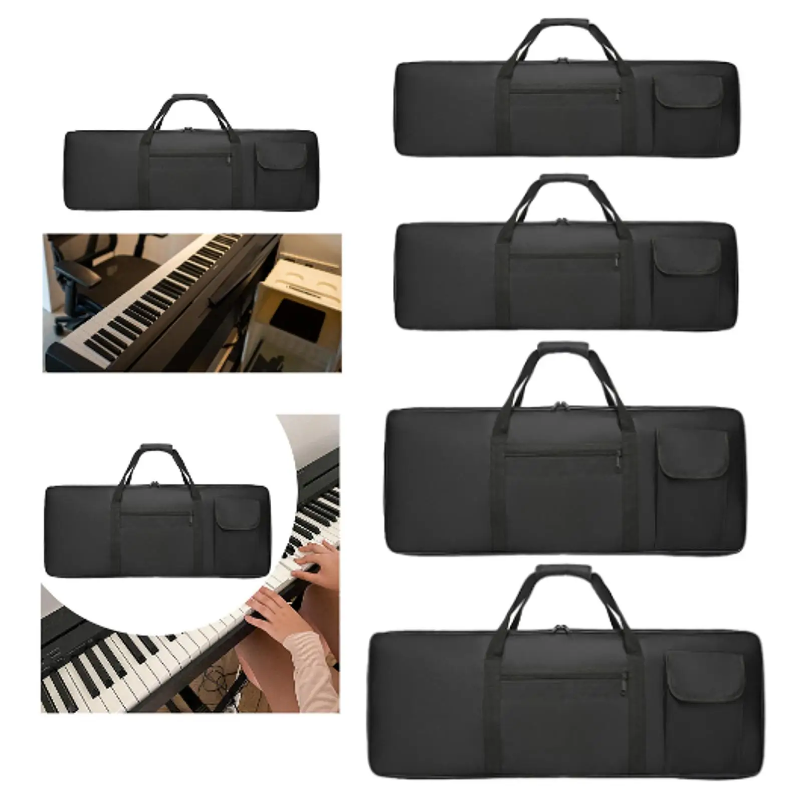 88Key Keyboard Gig Bag with Backpack Straps Anti Shock Electric Piano Case Handbag Shoulder Bag for Travel Performance Concert