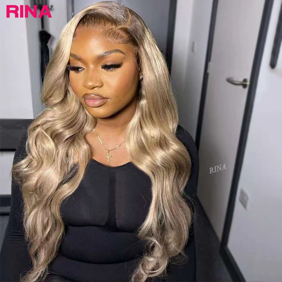 Ombre Ash Blonde Color 13x4 13X6 Lace Front Human Hair Transparent Lace 5x5 Lace Closure Wig Body Wave For Black Women