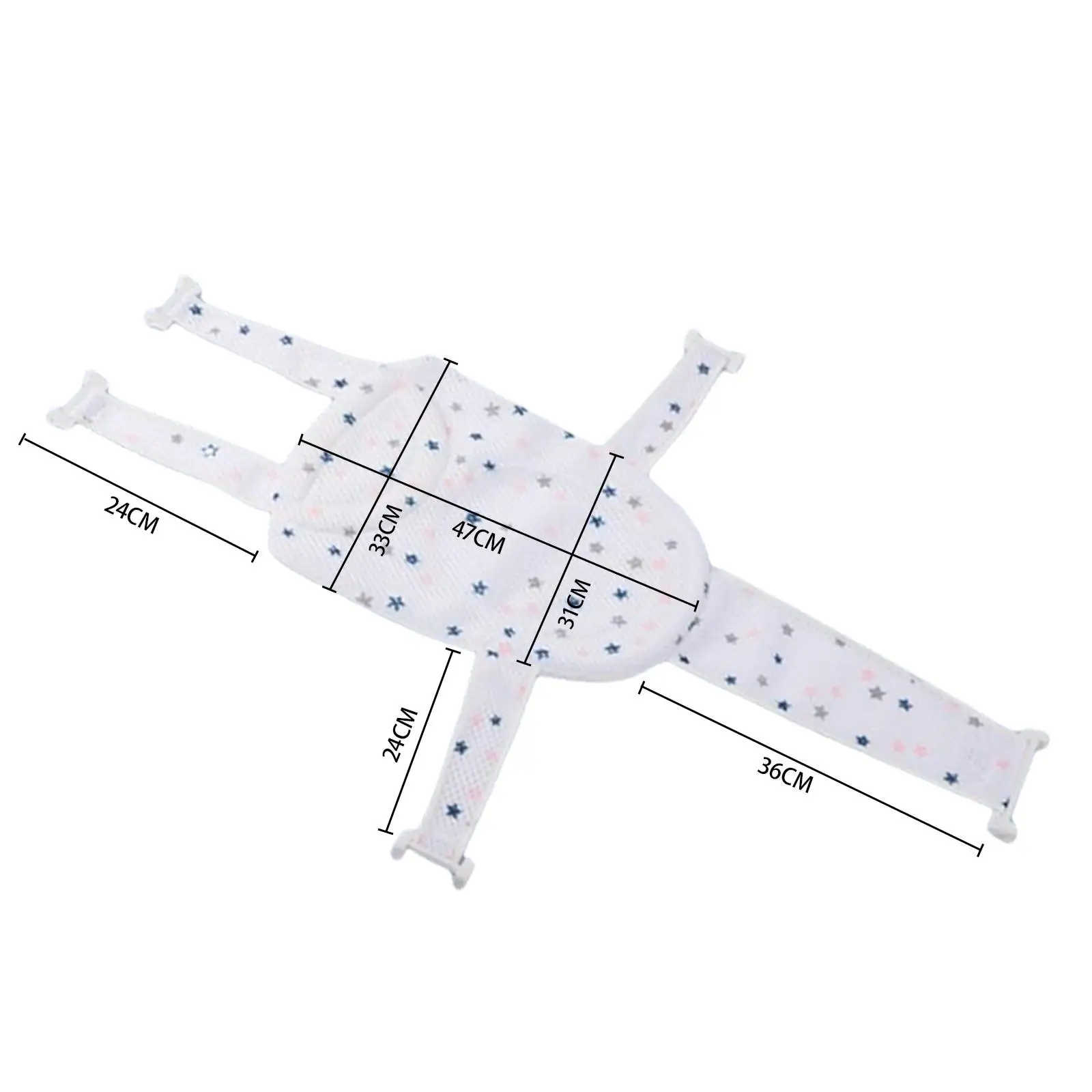 حوض استحمام للأطفال بخمس نقاط مقاس 47 × 33 سم شبكي غير قابل للانزلاق للرضع