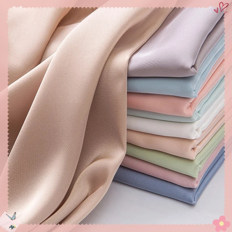 

Summer Chiffon Fabric Satin Polyester for Sewing Clothes Pajama Shirt Quilting Micro Elastic Fabric