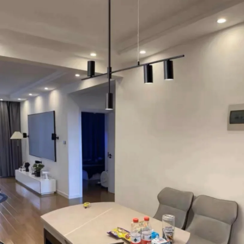 Spotlight Pendant Light Island Kitchen Dining Room Restaurant Hanging Lamp Modern Led Ceiling Chandeliers Longer Bar Decoration