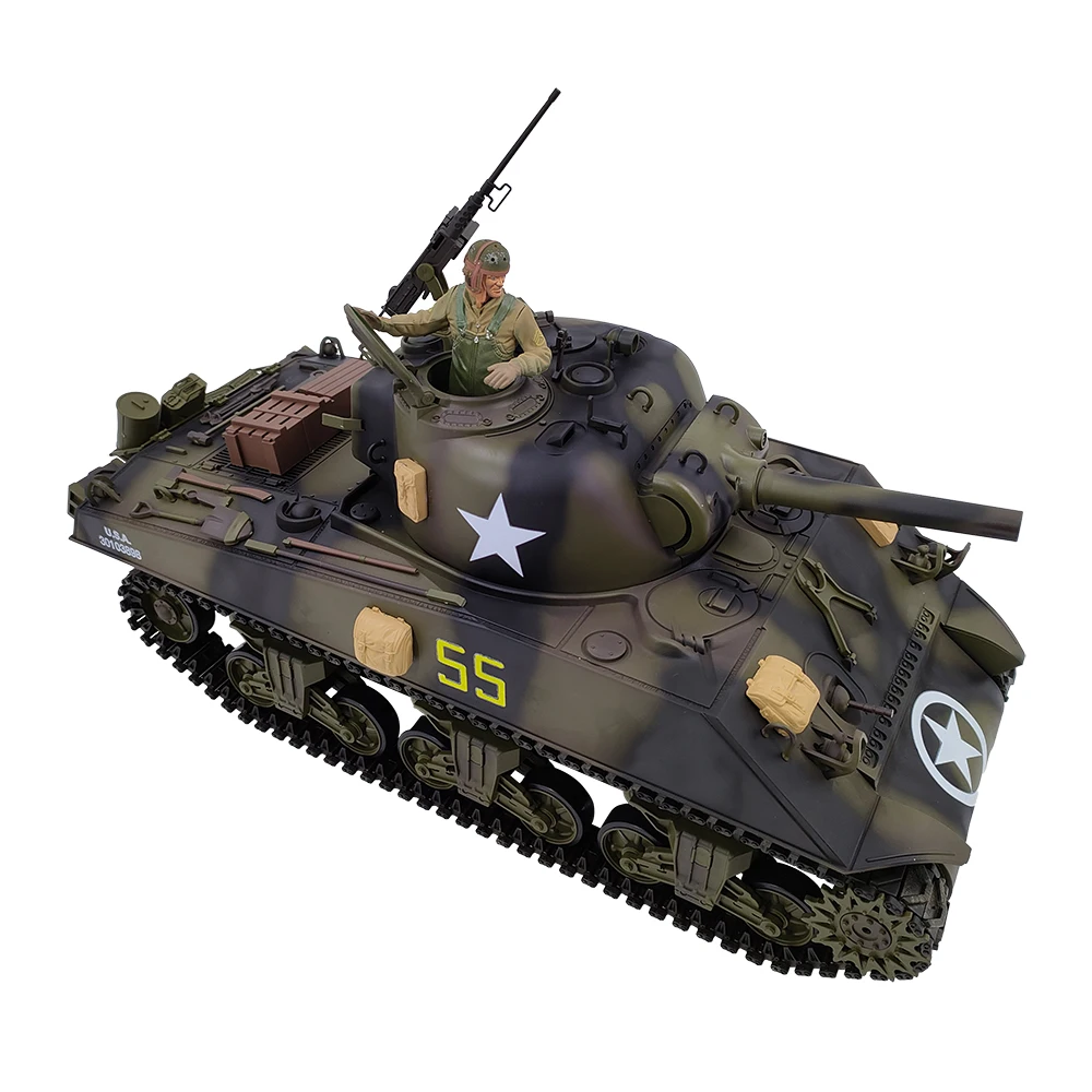 COOLBANK 1/16 Scale U.S. Sherman M4A3 Battle Tank 2.4Ghz Radio Remote Control Tank Toys Military Model RC Tank Vehicle Gifts Boy