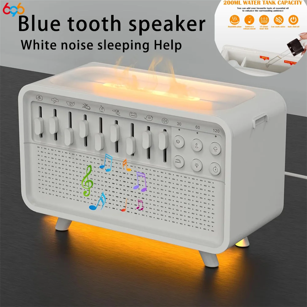 Multi Functional White Noise Sleep Monitor Aromatherapy Humidifier Blue Tooth Speaker Bedroom Night Light Sleep Aid Gift