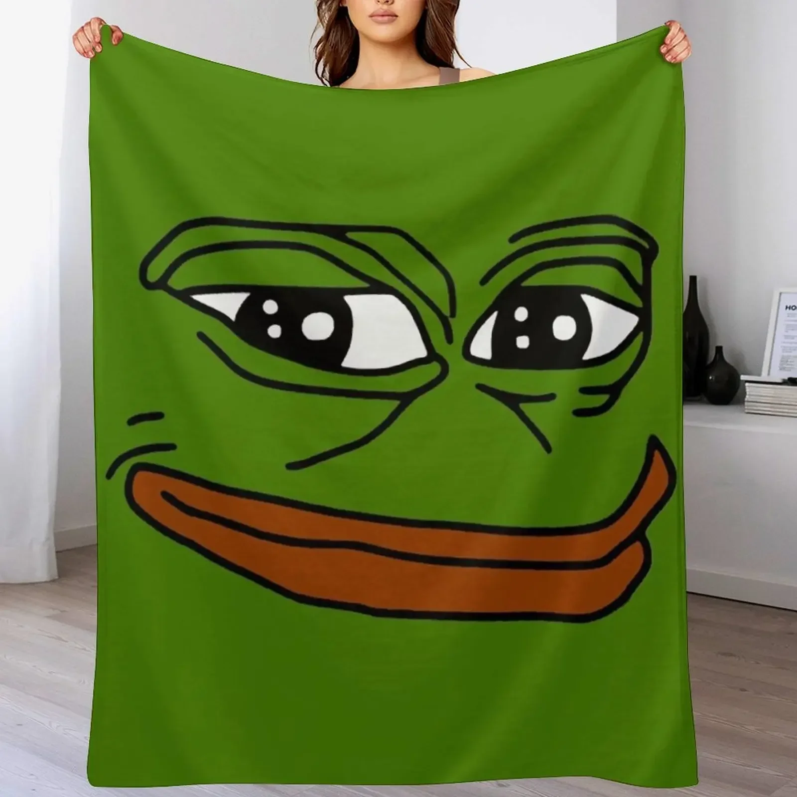 

Pepe The Frog Face Throw Blanket Luxury Throw Large Decorative Sofas manga Blankets
