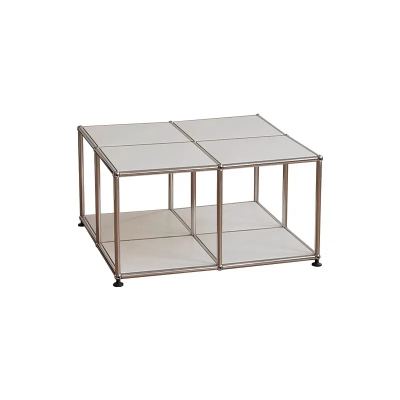 

Japanese cream style stainless steel USM tea table modern simple Internet celebrity small