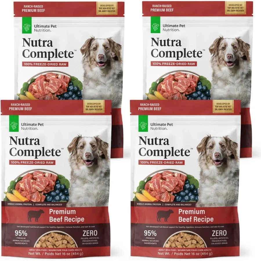 Nutra Complete 100% Freeze Dried Veterinarian Formulated Raw Dog Food with Antioxidants Prebiotics and Amino Acids 1 Pound (Pac